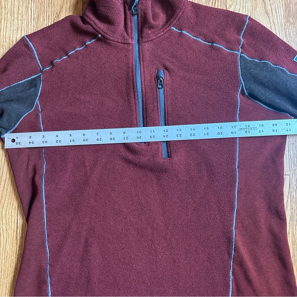 Kuhl Sweater Men L Brick Red Interceptr 1/4 Zip Pullover Fishing Camping Hiking - Picture 8 of 10